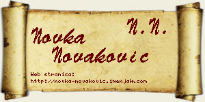 Novka Novaković vizit kartica